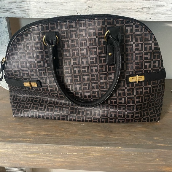 Tommy Hilfiger Women's  Tote Handbag Purse Brown/black - Picture 1 of 10